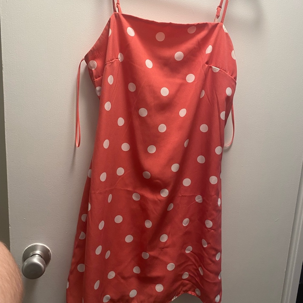 Adorable pink polka dot dress